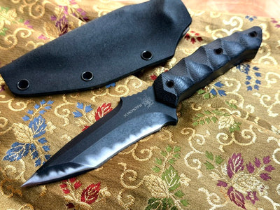 Shinobi (忍) Mononofu BL Custom Utility Knife — semi-forged SK-5 — main view