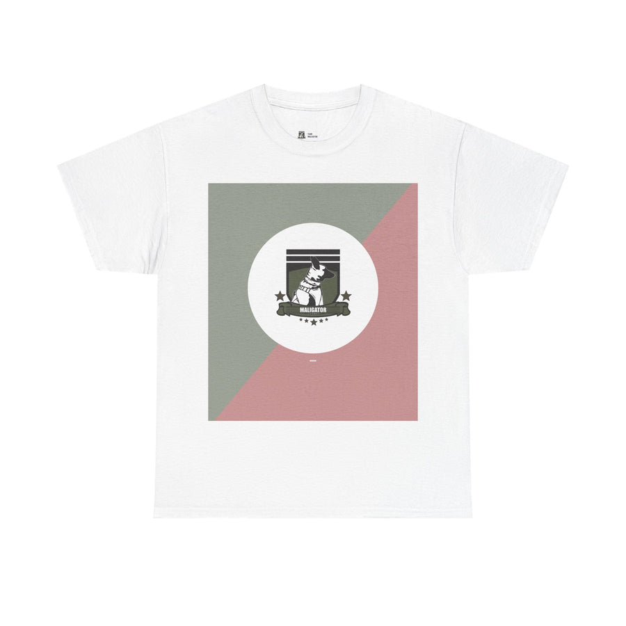 Powered By Maligator Belgian Malinois T-Shirt | Maligator Dog Owner Present